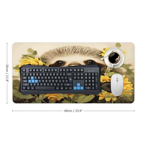 Sloth Sunflower Desk Pad Rubber Base 30x60 cm miniatura 2