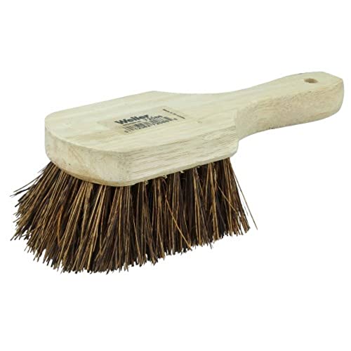 Weiler 72086 8\" Utility Scrub Brush, Palmyra Fill, Short Handle, Wood Block