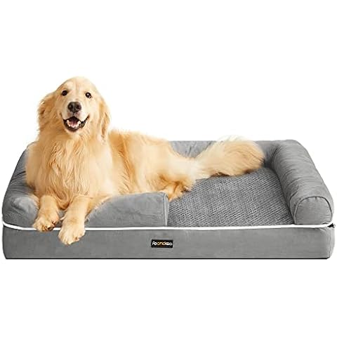 Cama Ortopédica para Perros FEANDREA con Bordes Elevados y Funda Lavable Cover