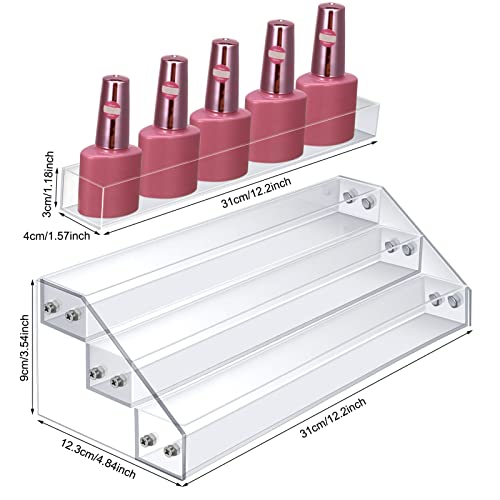 FANTESI 3-stöckiges Nagellack Organizer Regal Nagellack Aufbewahrung Acryl Nagellackständer für Lippenstift,Parfüm,Kosmetik,ätherische Öle, Hautpflege(medium)