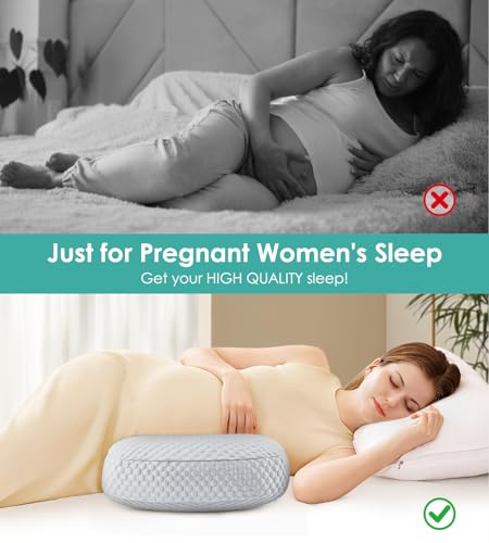 Image of Pregnancy Pillow Cooling for Sleeping, Detachable and Adjustable Double-Sided Support Maternity Pillow Skin-Friendly for Pregnant Women Back, HIPS, Legs(30Slope Design Verified by Expectant Mothers)