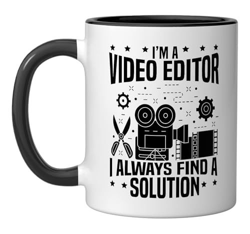 Video Editor Video Editing Motion Graphics Film Production Ceramic Mug, Black/White
