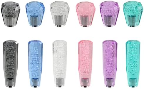 Miniatura 8 de Universal JDM VIP 2.362 in Manual MT - Pomo de cambio de burbujas de cristal octágono transparente, 1 paquete (negro)