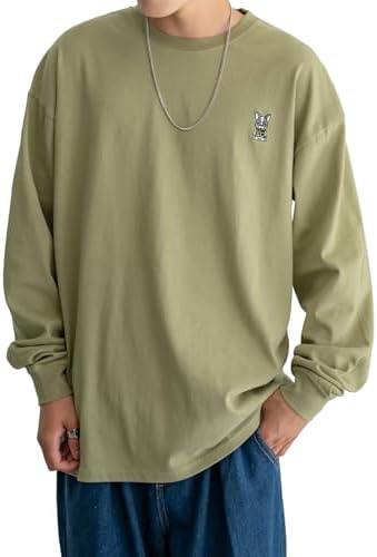 （05:30時点） [インプローブス] カジュアル 【SIDEWAYSTANCE】 刺しゅうダウナーブルドッグ長袖Tシャツ メンズ カーキ