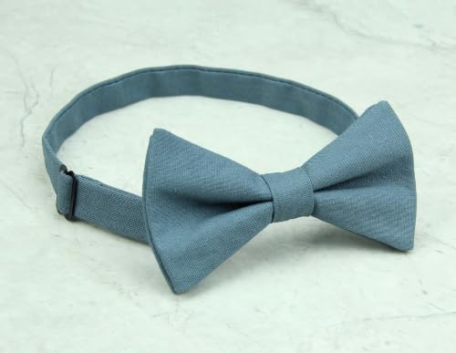 Image of Mens Linen Tie Set - Solid Necktie with Pocket Square for Men Wedding