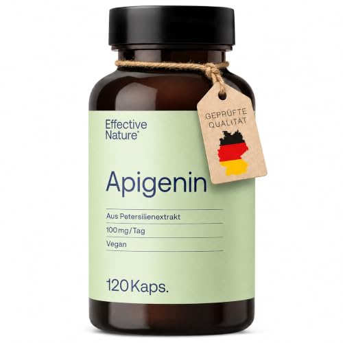 Effective Nature Apigenin - aus Petersilienextrakt - Flavonoid Kapseln - 100 mg - laborgeprüft - ohne Zusatzstoffe - vegan