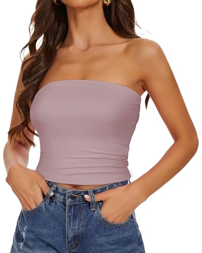Image of Summer Tube Tops Basic Crop Tops for Women Strapless Tank Casual Tunics Sexy Short Shirts 2026