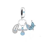 MARJS Ciondolo a forma di scarpa da ciuccio, in argento Sterling 925, compatibile con braccialetti Pandora