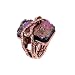 Cubic Gem Resin Stone with Crystal Elastic Stacking Rings Antique Gold and Silver Tone 3 Colors (Coffee)