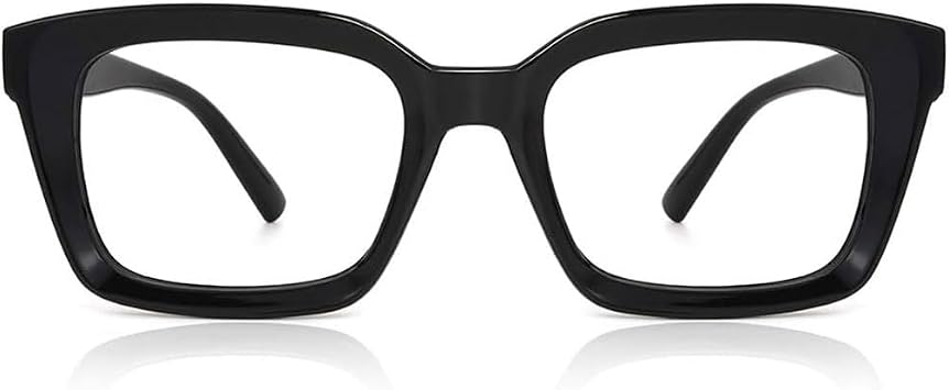 JiSoo Oversized Reading Glasses for Women 2.75, Stylish Designer Readers Large Frame with Spring Hinge, 2.75 Black