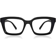 JiSoo Oversized Reading Glasses for Women 1.0, Stylish Designer Readers Large Frame with Spring Hinge, 1.0 Black