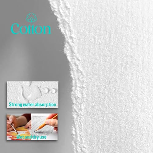 Papel de algodón mixto de 300g para acuarela y gouache con textura lisa 6