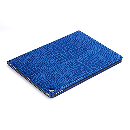 Ipad Pro 12.9 Inch 2017/2015 (1St And 2Nd Gen) Case For Women, Dmaos Crocodile Synthetic Leather Stand Folio Smart Cover, Auto Sleep/Wake, Document Card Holder - Blue #TOP6