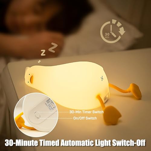 Image of LED Night Lights Touch Sensor, USB Rechargeable, 7-Color Changing Lamp for Kids' Room & Baby Gift | Night Light | (Sleeping-Duck)
