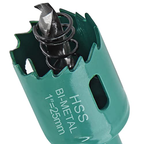 Image of 1 Inch Hole Saw with Arbor, 25mm Hole Saw HSS Bi-Metal Hole Cutter Smoothly Cutting in Cornhole Boards, Plastic, Wood, Fiberboard, Drywall