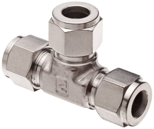 Parker A-LOK 4ET4-316, 316 Stainless Steel Compression Fittings Union Tee 1/4