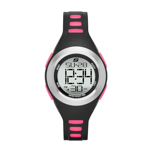 Listado de Reloj Puma Digital - los más vendidos. 46 Skechers SR2019 Reloj Digital para Mujer Extensible de Silicon, color Gris Claro Fechador/Negro