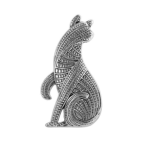 Image of Sitting Cat Brooch Pin for Women Girls Fashion Cute Textured Abstract Kitten Animal Brooches Lapel Pins Unisex Christmas Holiday Festival Hat Bag Suit Dress Accessories Jewelry Gift for Pet-lover
