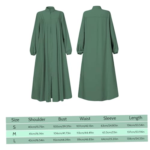 Robe modeste en soie glacée douce anti-transpiration avec fermeture éclair frontale - 4