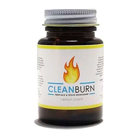 CleanBurn Fireplace and Stove Deodorant - Smoke Odor Eliminator, Efficient Fireplace Smell Eliminator - Perfect for Stoves, Fireplaces and Chimneys, 1.5 oz. Lemon Scent Cover