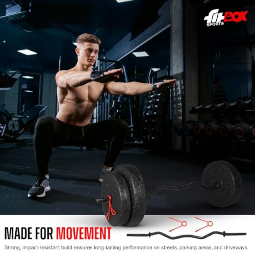 Image of FitBox Sports Adjustable - Weights | Curl Rod | Barbell Rod - Strength Training Equipment for Men & Women, Compact and Versatile
