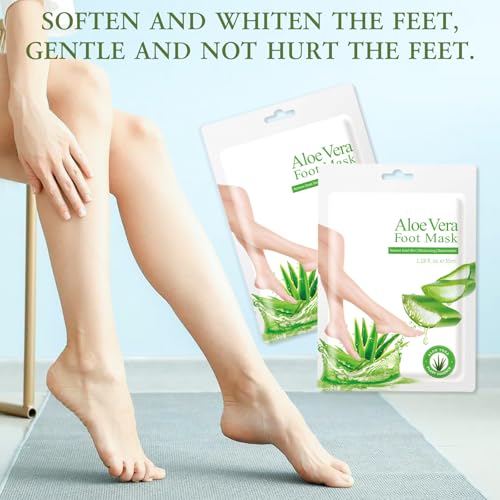 PAYFULLY Hornhaut Socken, 6 Paar Aloe Vera Fußmaske, Feuchtigkeitsspendende Pflege Fussmaske Socken, Hornhautsocken für Trockene und Rissige Füße, Hornhautentferner Socken für Frauen & Männer