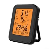 Stazione meteo digitale con orologio, termometro e igrometro senza fili, con sensore remoto, ampio display, misuratore di umidità, per il monitoraggio di casa, giardino, interni ed esterni, montaggio