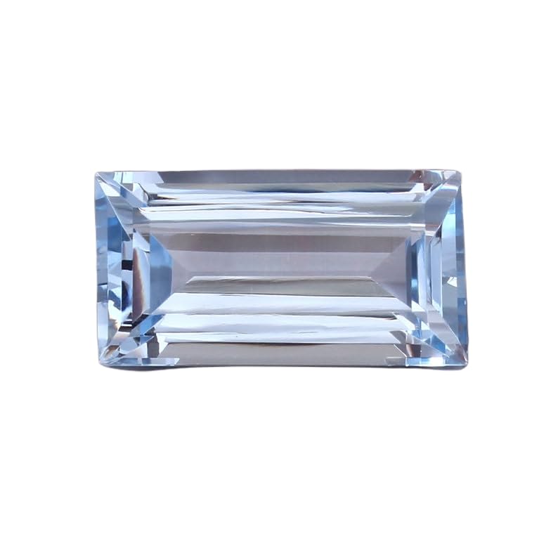 Aigue-marine brésilienne de 19,3x10,3mm taille émeraude pour la création de bague