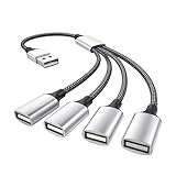 Ce usb a splitter permet d étendre un port unique en plusieurs connexions pratiques, le usb a splitter 1 zu 4 facilite l utilisation simultanée de différents périphériques, le usb y kabel améliore l organisation des câbles et réduit l encombrement du poste de travail.
