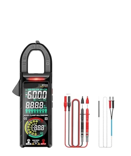 1pcs ST213 Smart Clamp Meter Multímetros 6000 Conteo Voltaje CC/CA Corriente Resistencia Capacitancia Hz Temperatura (Negro) miniatura 1