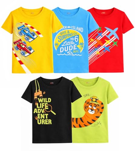 Image of Lush Plush Boys High GSM Cotton Half Sleeve Printed Cotton T-Shirt