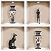 Stickers Muraux 3D - Spots pour Étagère Ouverte Mobile Niche - Stickers Muraux Magiques en Vinyle Satiné Mat - Lot de 4-30x30 cm - Fabriqué en Italie (Vases Égyptiens Statues De Chats - Spots (002x)