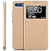 Produktbild zanasta Tasche kompatibel mit Honor 10 Case Schutzhülle Flip View Cover mit Fenster und Kameraschutz Gold