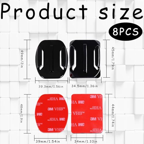 8 soportes adhesivos Go Pro, soporte para casco, Go Pro, soporte para casco Go Pro, Go Pro Mount, fijación curvada para casco 3M, compatible con cámaras de acción Go Pro Hero 3 3+4 5 6 7 8 9 10 11 12 - imagen 2