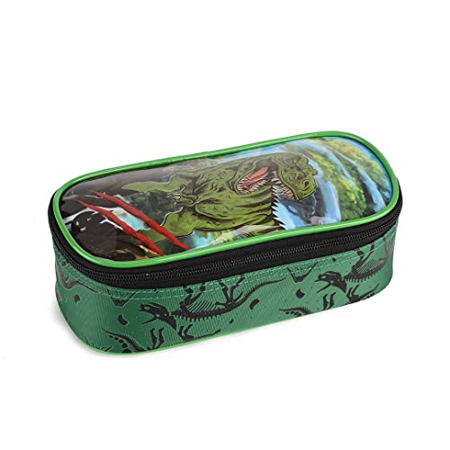 Kit Mochila de Rodinha Dinossauro com Estojo e Lancheira T-rex Infantil Meninos