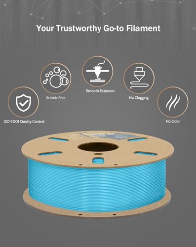 Image of DURAMIC 3D PLA+ Printer Filament 1.75mm PLA Plus Neatly 2Kg Spool(2.2lbs) | PLA Pro Tougher and Stronger, Dimensional Accuracy Probability + /- 0.02mm Light blue