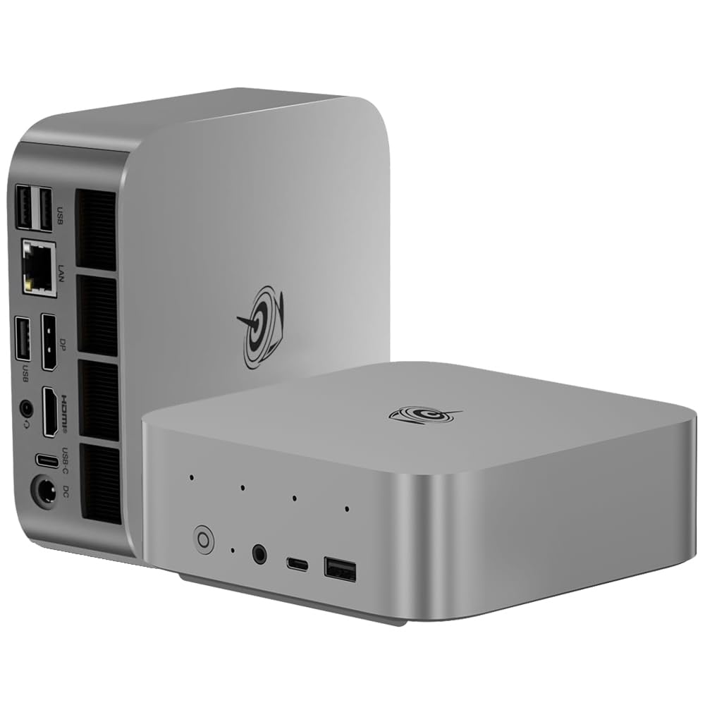 Beelink SER9 Pro Mini PC, Mini Ordinateur avec AMD Ryzen 7 H 255 (8C/16T jusqu'à 4.9Ghz), 24Go LPDDR5X 6400MHz + 500Go M.2 2280 PCIe4.0x4 SSD, 2500Mbps LAN, WiFi 6, BT 5.2, DP, HDMI, USB4