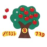 FRCOLOR Juguete Educativo de Fieltro Árbol de Manzanas con Números de Asociación para Preescolar Material Didáctico Seguro y Portátil