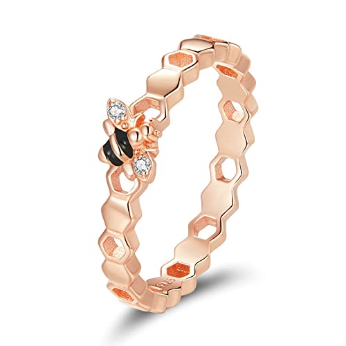 Bague en nid d'abeille pour femmes en bijoux fins texturés
