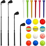 Plastic Bucket Golf Clubs Set Adjustable Retractable Chipper Golf Club with Practice Balls and Tees for Backyard Yard Game