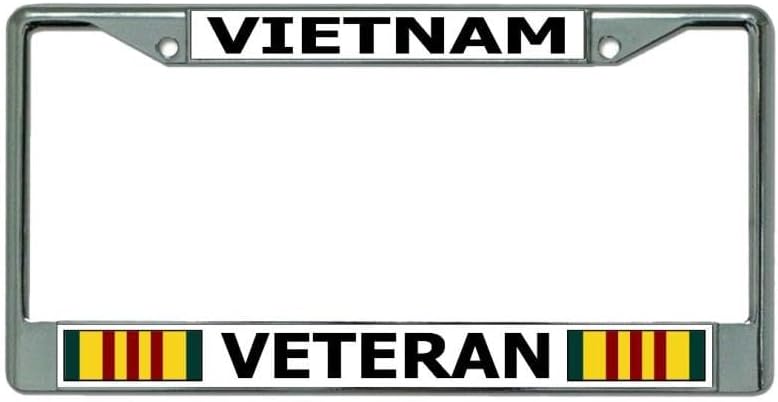 Vietnam Veteran Ribbon Chrome License Plate Frame