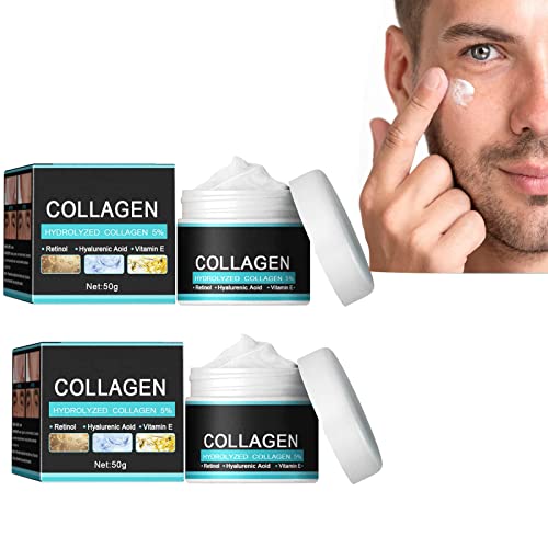 Crema de colágeno for hombres, crema for arrugas anti edad de los hombres, loción for la piel y la loción endurecedor for la cara, la crema antihorreos de los hombres ( Color : 2pcs , Size : 50g )