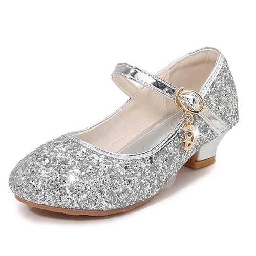Girls High Heels Sparkly Mary Jane Dress Shoes with Buckle - image 3