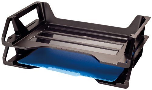 Officemate OIC Achieva Side Load Letter Tray, Set of 2, Recycled, Black (26210)