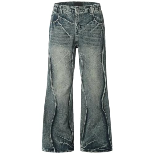 Man Baggy Jeans Return Washed Denim Trousers Goth Hip Hop High Street Jeans