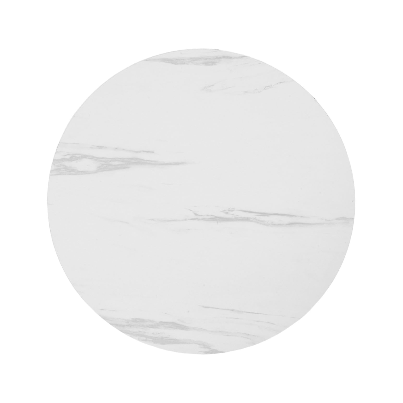 Plateau de table ronde 40 cm blanc marbre pour table basse simple