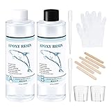 Yumcute Resina Epoxi - 472ml/16oz Resin Epoxy Transparente para Fundición y Revestimiento, Fabricación de Joyas - Relación 1:1 de Resina 2 Componentes para Tableros de Mesa