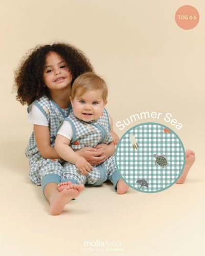 Miniatura 6 de molis&co - Pijama Burbuja con Pies 0.5 TOG - 60 cm (3-6 Meses - Ideal para Verano - 100% Algodón (Oeko-Tex 100) - Summer Sea