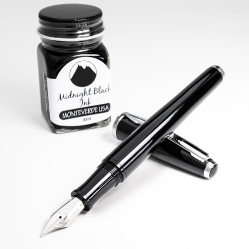 Coffret cadeau stylo plume Monteverde Aldo Domani encre noire, cadeau parfait pour homme et femme