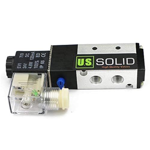 U.S. Solid 1/8inches NPT 5 Way 2 Position Pneumatic Electric Solenoid Valve DC 24 V from U.S. SOLID